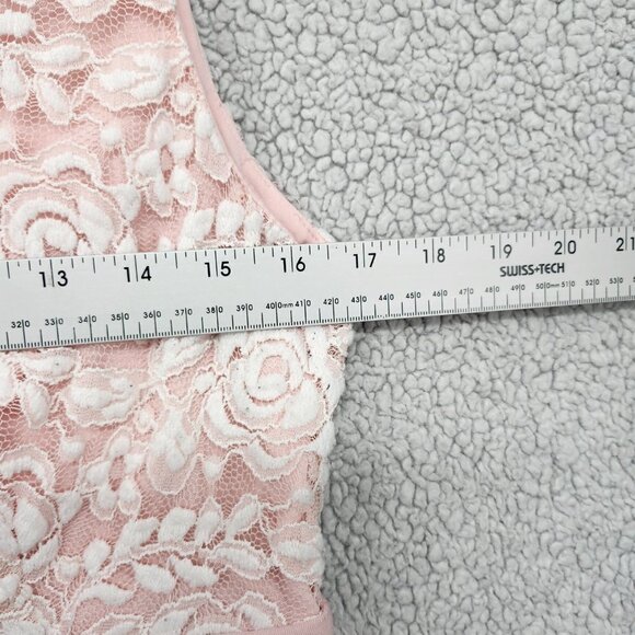 Connected Apparel Dress Womens 10 Double Layer Lace Dress Sleeveless Rear Zip - Picture 4 of 12